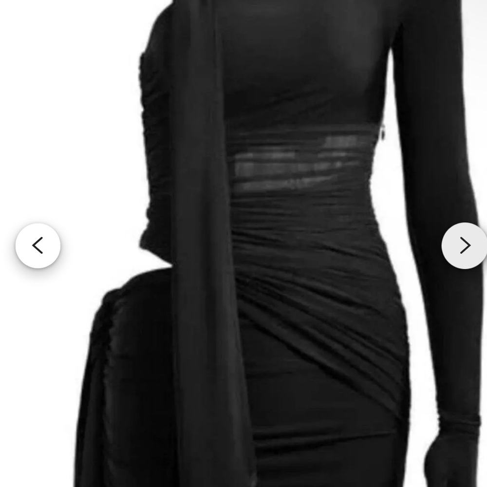 NWT Mugler X H&M One-shoulder Dress Black Size XS. Sold out in minutes - Picture 5 of 5